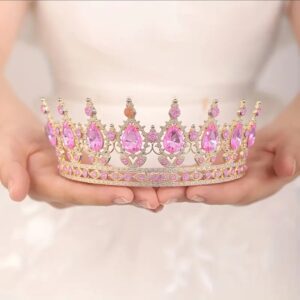 Корона золота з рожевим камінням