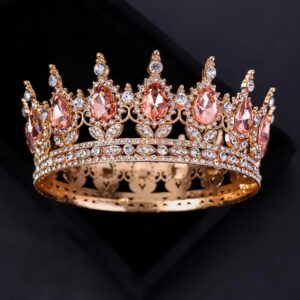 Корона золота з персиковим камінням