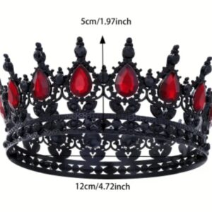 Корона чорна з червоним камінням