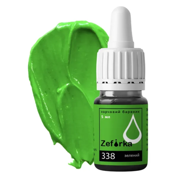 Гелевий барвник "Zefirka colours" №338, зелений, 5 мл