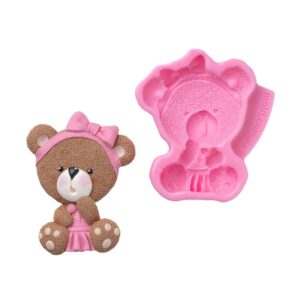 Силіконовий молд Ведмедик дівчинка 2д