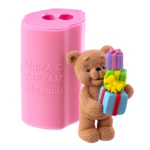 Силіконовий молд Ведмедик з 3-ма подарунками