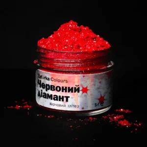 Глітер червоний "Червоний діамант", 5 г, Zefirka colours