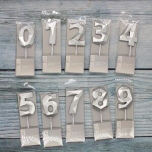 Свічка цифра срібна