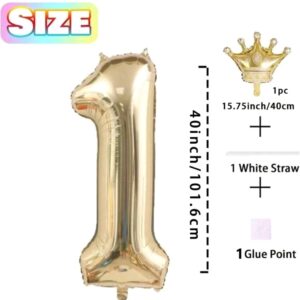 Надувна кулька золота цифра з короною
