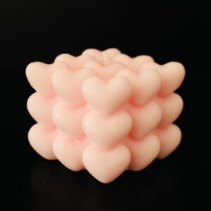 Свічка соєва ароматична куб з сердець