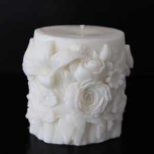 Свічка соєва ароматична з квітковим візарунком