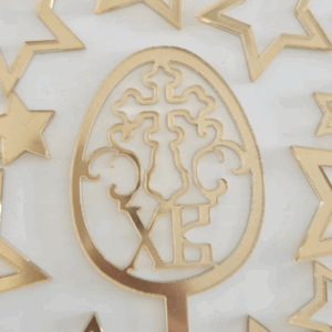 Контур пасхального яйця з хрестом  в середині  ХВ  #53K