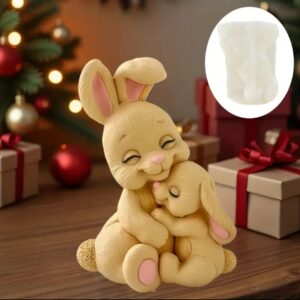 Силіконовий молд Зайчик мама з малюком 4