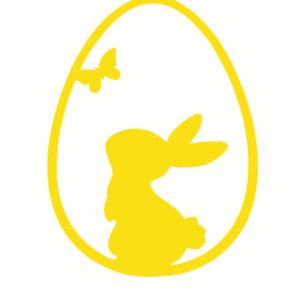 Топер контур пасхального яйця з зайцем в середині #1123