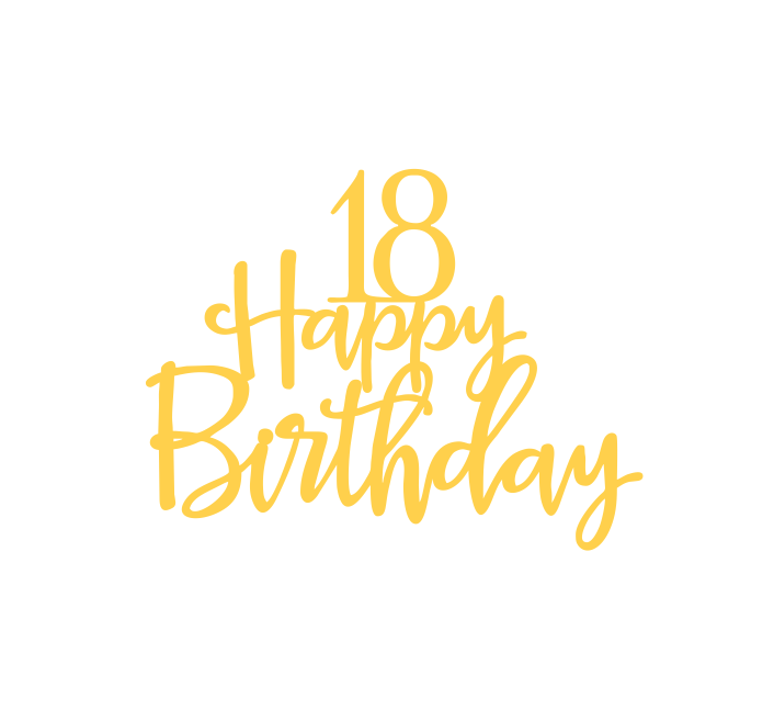 Топер "18 HAPPY Birthday" #1125
